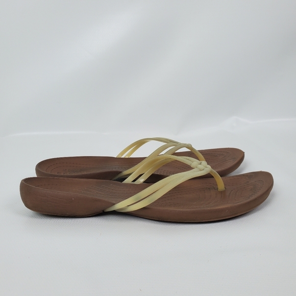 CROCS Lightweight Comfortable Thong Sandals Sz 7 - Picture 3 of 10